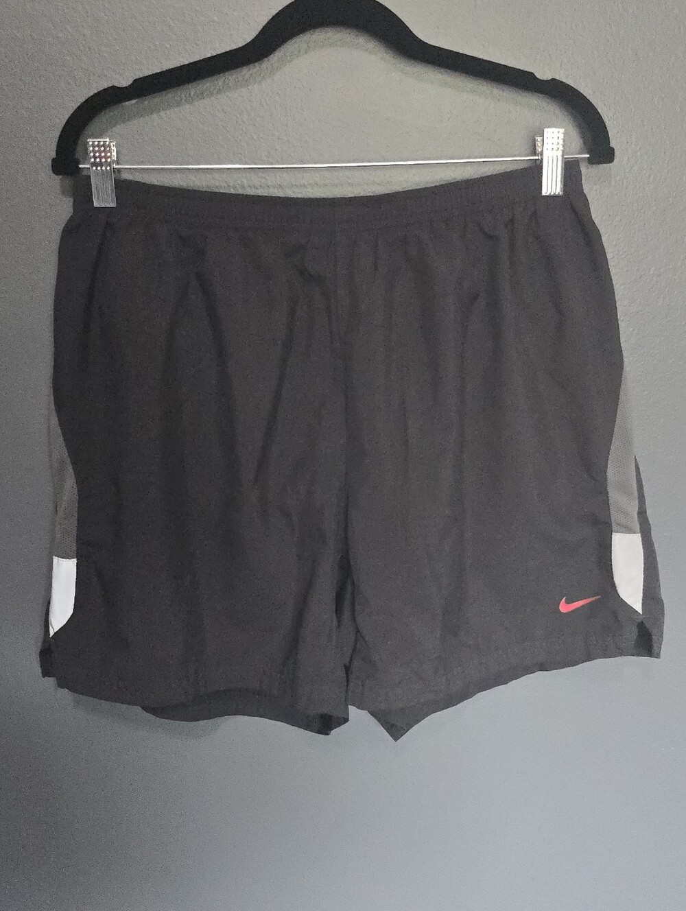 Nike Men’s Black Athletic Shorts with Red Swoosh